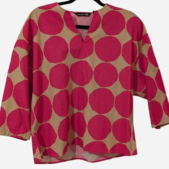 Pre-owned Pink Polka Dot Women's Top - Picture 1 of 7